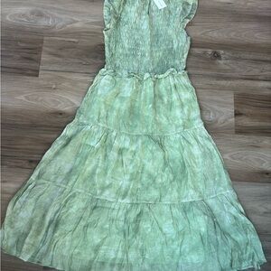 Moon River flowing green dress small NWT